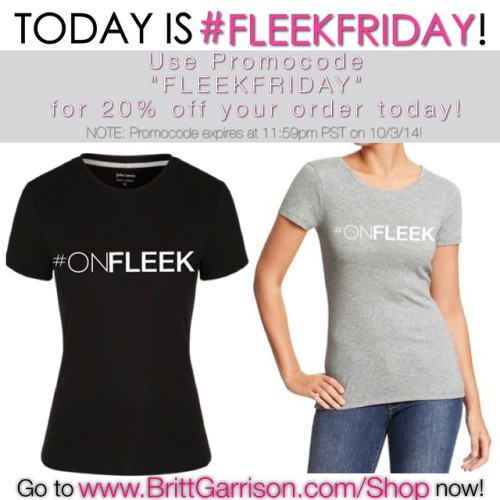 ONLY 6 HOURS LEFT for the #FLEEKFRIDAY sale!!! Use promo code “FLEEKFRIDAY” for 20% off your order today only (expires at 22:59pm PST)! 📬 Link to purchase in bio. However if you prefer to pay via PayPal, email info@brittgarrison.com with size and...
