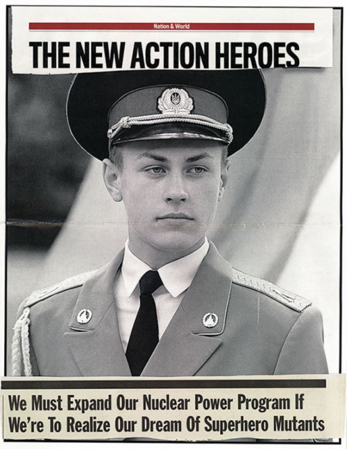 The New Action Heroes, 2007Newspaper collage from my book Food Chain