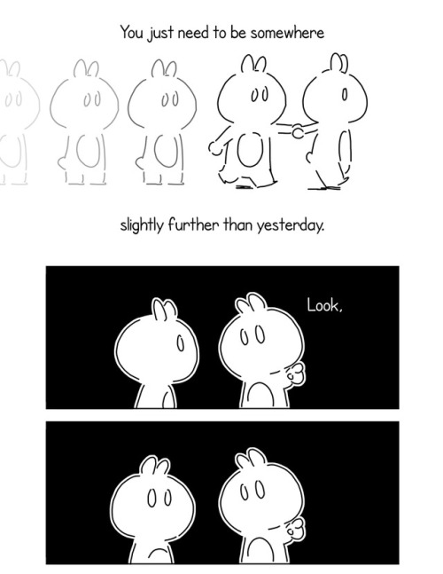 tcbunny:  I always wanted to make this story into a comic.*Please understand my bad English.. T_T It’s my second language.*I had a rough time during my 20s. I always had a low self-esteem since high school. But in my 20s, it went even lower.My expectation