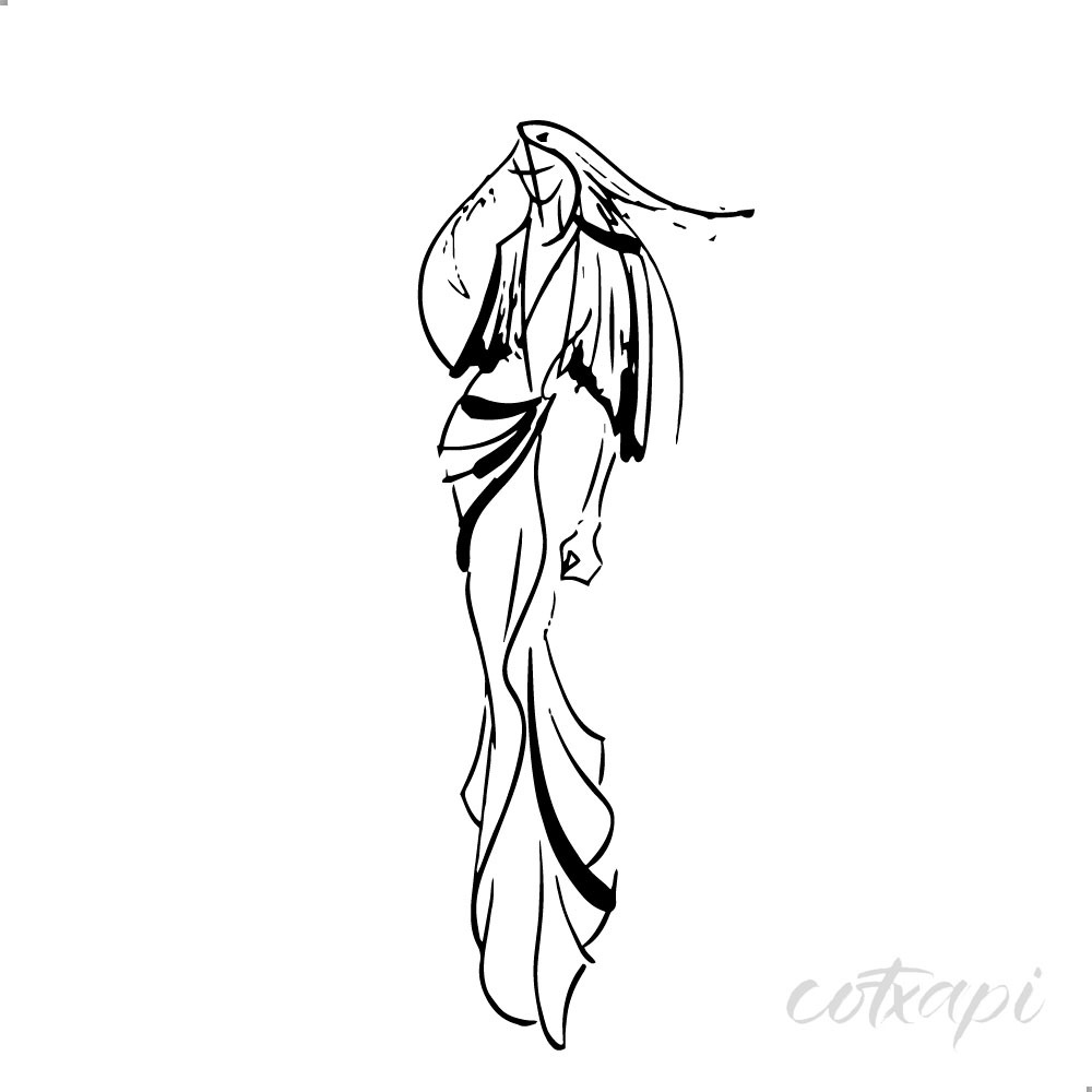 Ladies Fashion Show Sketch in Vector Art
