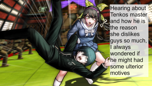 Confession: Hearing about Tenkos master and how he is the reason she dislikes guys so much, I always
