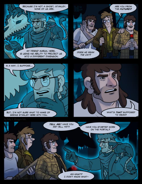 eregyrn-falls-art:The MYSTERY TRIO in “Not, In Fact, a Ghost Story”!WHEW.This comic has been a long 