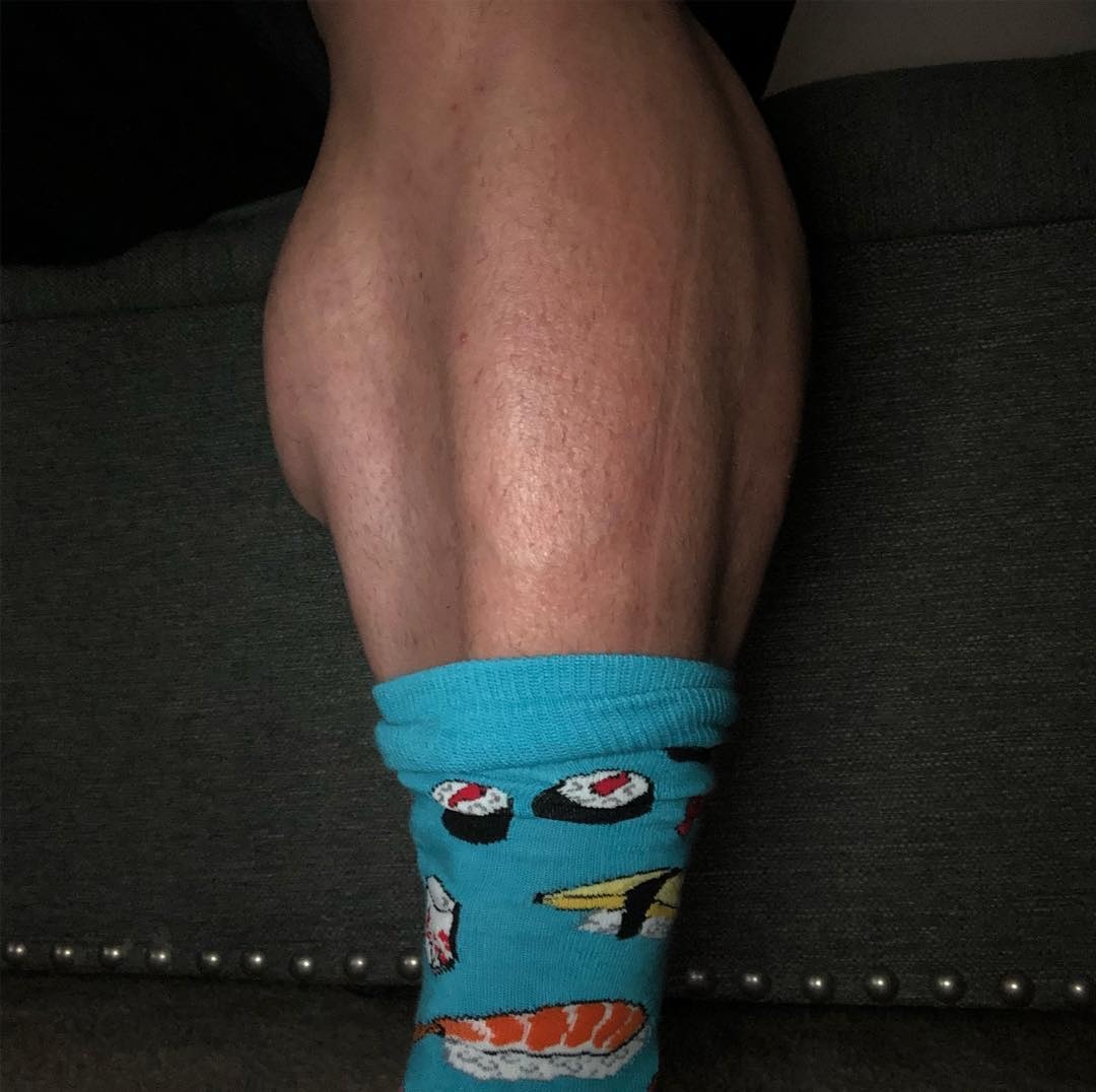 Jeff Long - Calves too big for his socks.