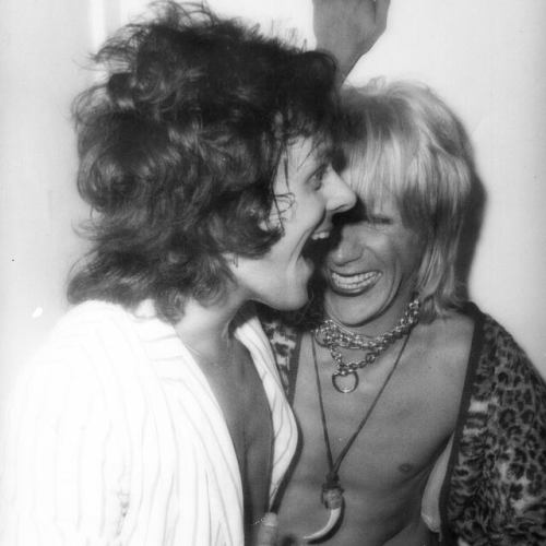 glamidols:    Michael Des Barres and Iggy Pop at the “Death of Glitter” night at the Hollywood Palladium in Los Angeles – October 1974 