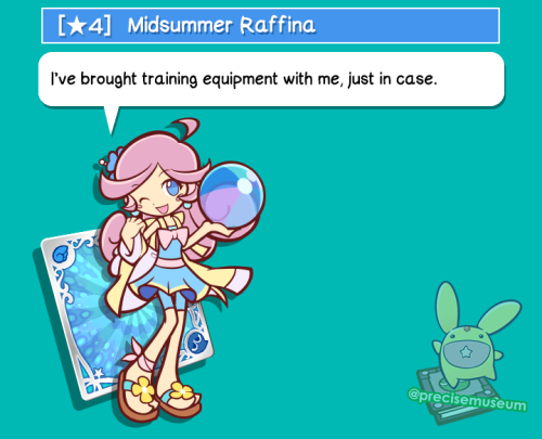 ☆4 Midsummer Raffina A confident, young lady from a wealthy family who attends a magic school. Thoug