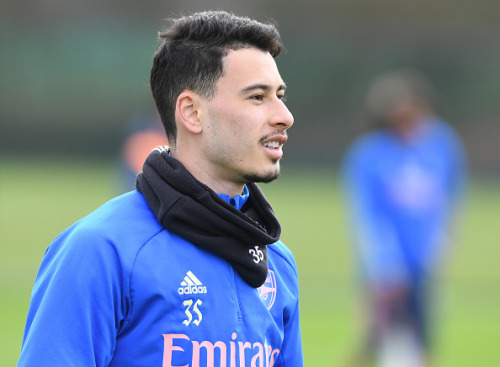 picturesofthearsenal: Gabriel Martinelli of Arsenal during a training session at London Colney on Fe