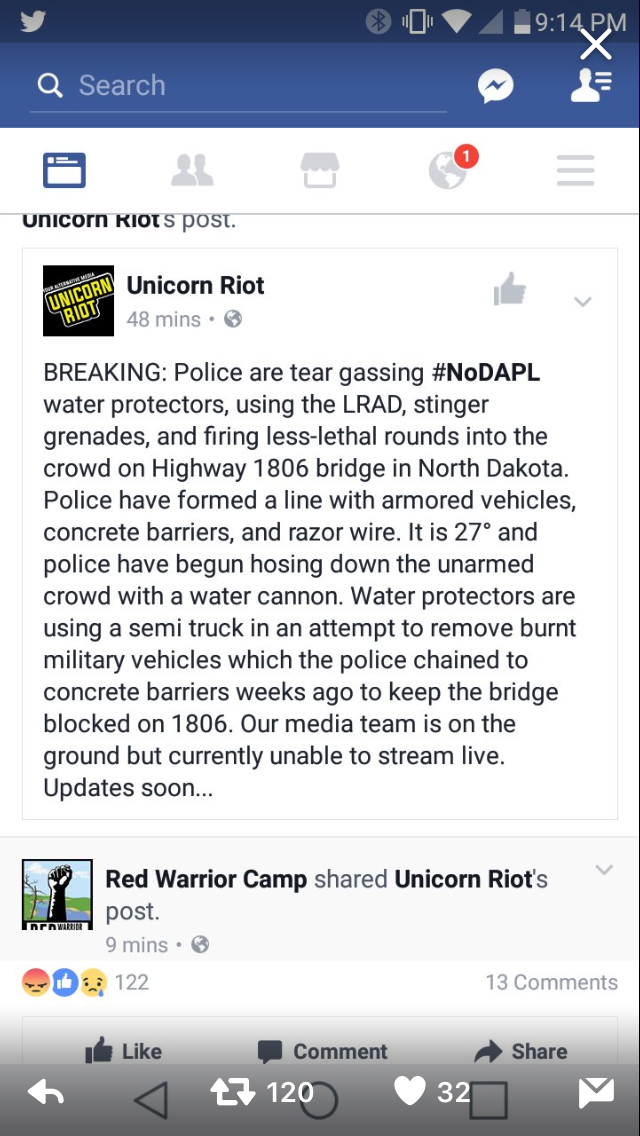 izanzanwin:Please boost What is happening with #NoDAPL and Standing Rock all over.
