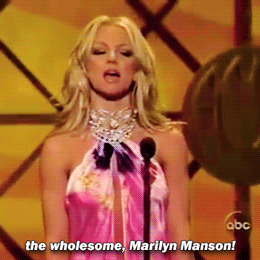 rwadical:Britney Spears introducing Marilyn Manson at the 2001 American Music Awards