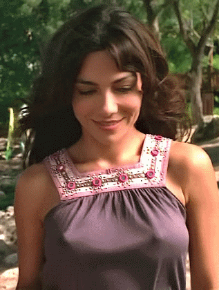 happyembarrassedbabes: Cute girl is self-conscious of her perky pokies [gif] by WeAreWonderfulNow