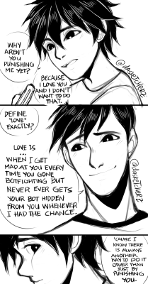 dasketcherz:  “Tadashi isn’t the type of person who would let me suffer under his own hands just to discipline me. He knows better.” Idea and concept from @lewishamada 