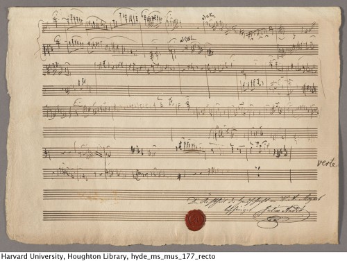 Mozart, Wolfgang Amadeus, 1756-1791. Drafts for the sinfonia concertante, K. 364 : manuscript, [ca. 