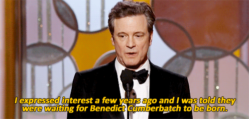 thatwetshirt:  Colin Firth at the 72nd Golden Globes on the role of Alan Turing in The Imitation Game 