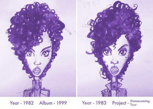 Prince, enough said.Every Prince Hairstyle From 1978 to 2013 by illustrator and set designer Gary Ca