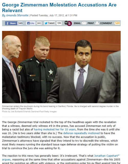 charlotteswebbsite:  So basically Zimmerman sexually assaulted a women for ten years from ages 6 to 16. The prosecutors wanted to use this as evidence against Zimmerman but the but somehow the legal court decided that it was irrelevant.  Sexual abuse