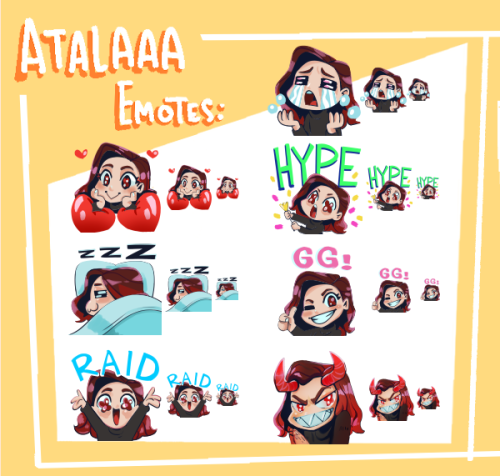 Got to relive my Highschool Chibi phase and do some cute emotes for Twitch Streamer Atalaaa.She&rsqu