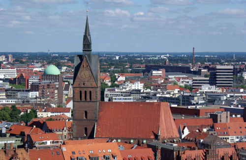 The Marktkitrhe in Hanover’s Old Town (Germany).The Market Church of Sts. George and James is 