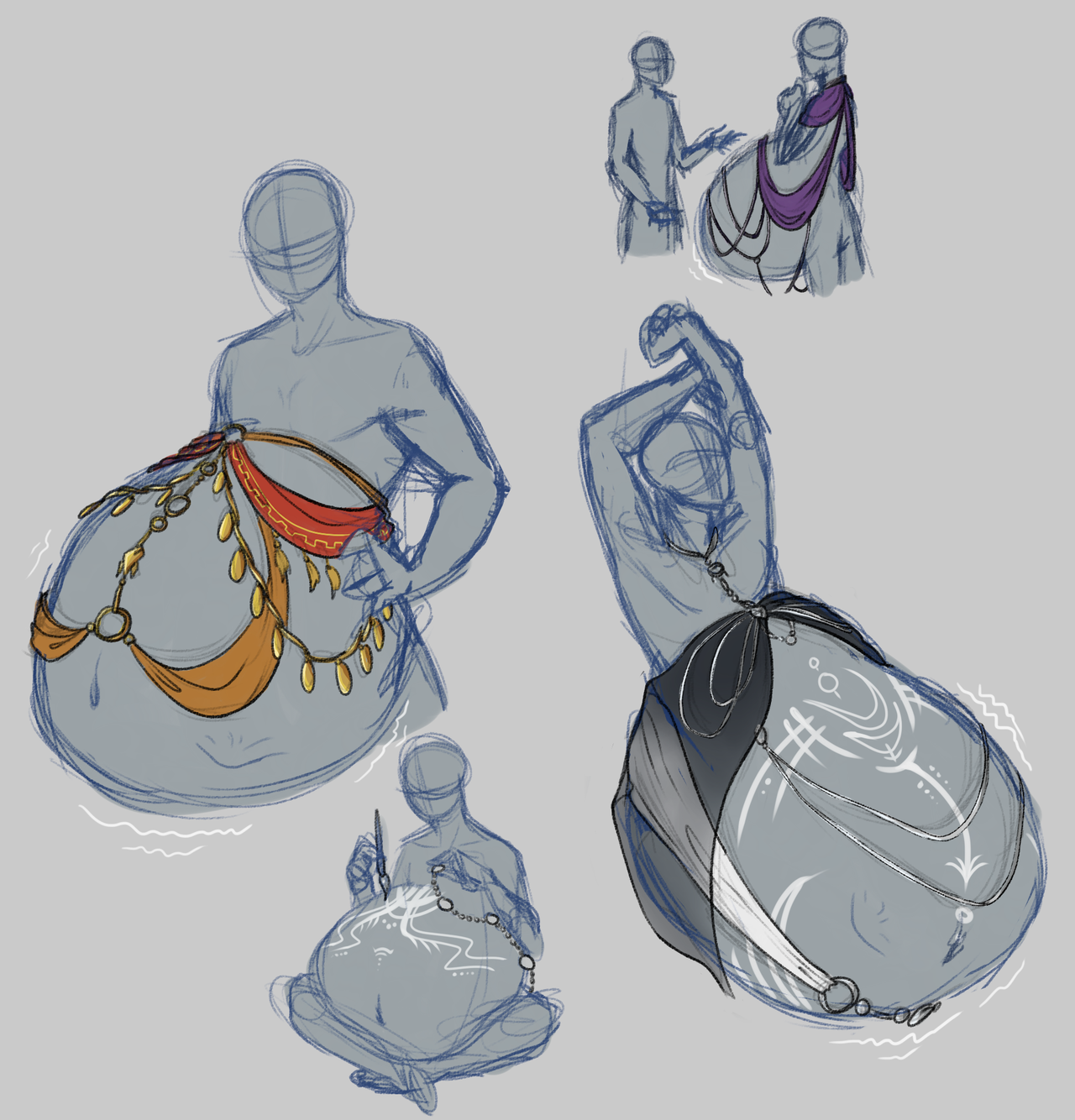 Consider: A people in which vore and big bellies are so common that it becomes a part of their customs to decorate their bellies either for ceremonial reasons, or a show of status, or even just a purely aesthetic thing.