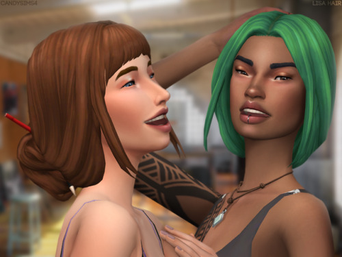 candysims4:candysims4:LISA HAIRThere’s two versions of this hair, one with bangs and other without.T