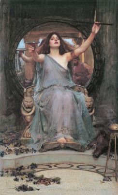 via-appia: Circe Offering the Cup to Odysseus, 1891  John William Waterhouse (1849 – 1917) 