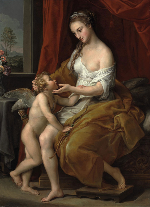 via-appia: Venus Caressing Cupid Pompeo Batoni (1708-1787)