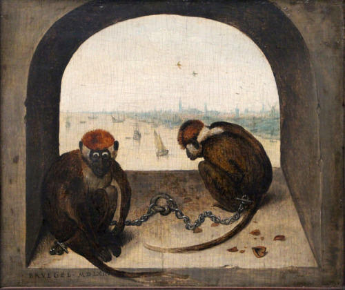 Pieter Bruegel the Elder - Two chained monkeys1562oil on oakGemäldegalerie, Berlin