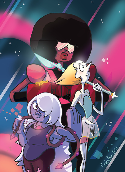 craigarndt:  Just finished watching Steven Universe S1! So I did this little piece to celebrate!For those 5 people on tumblr who haven’t seen it, it’s really good. I especially enjoy the crazy fusions and all the possible combinations. Did Greg and