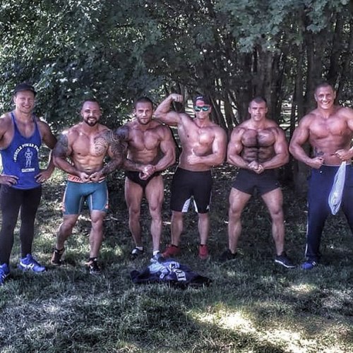 bodybuilers4worship:  keepemgrowin:  I need to be a part of this…  Now that’s a summer vacation right there lads…. Get on it boys  If I had to pick only one - I’d go the the muscular guy with the awesome hairy chest and pecs - WOOF