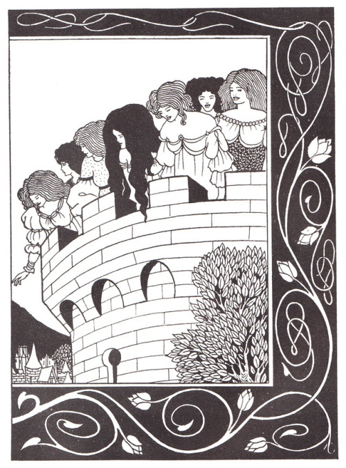 adelphe: Illustration by Aubrey Beardsley in Le Morte D'Arthur by Thomas Malory, 1893-1894 The Colle