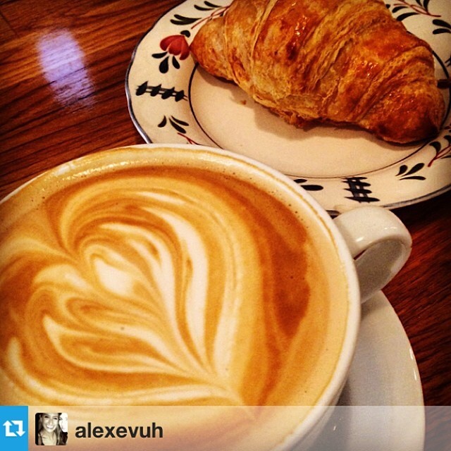 loving this #Repost from @alexevuh! “Little somethings 😍” we hope you have a lovely day! #lovelyday #lovelybakeshop #lovelytoo #latteart (at Lovely Too: A Bake Shop)