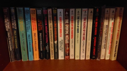 wordpainting:I just rearranged some of my older sci-fi/fantasy fiction books.