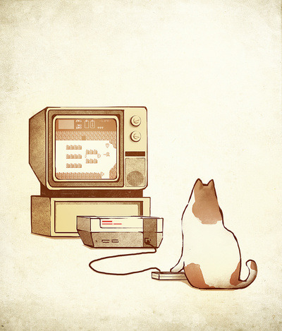 nerdsandgamersftw:NES CatBy DB ArtCats and NES&hellip; gotta reblog.