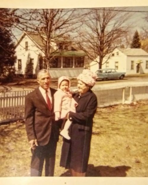 My grandma and grandpa Caracciola holding me in my Easter best circa 1969. #memories #missmyoldhome 