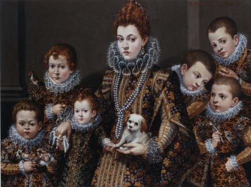 Portrait of Bianca degli Utili Maselli with her six children by Lavinia Fontana, 1600-03