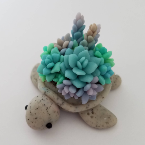 bright-eyes-hope:sosuperawesome:Succulent Turtles and Fruitles Charms by Claybie Charms on Instagram