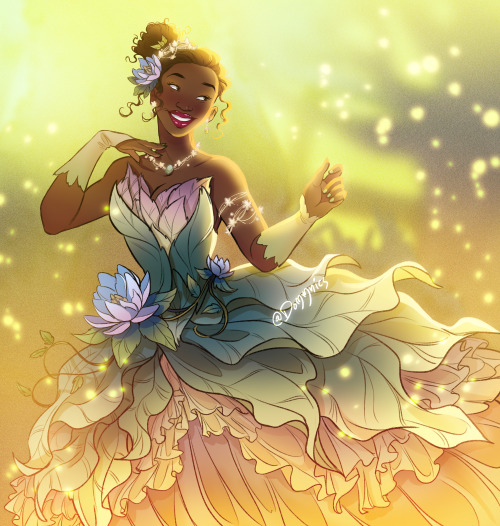 dommnics:Drawing Disney princesses is so therapeutic for me hahaI love Tiana sooooo much and I’m ext