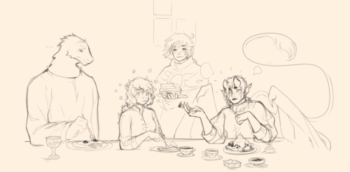 Sketch of the whole party after the ball c:I don’t normally post sketches but I really like this one