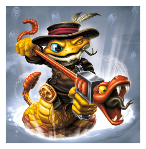 lbr-skylanders:  Official art of some new Swap Force Skylanders. Hoot Loop the magic character, Free Ranger the air character, and Rattle Shake the undead character.  Wow, I love all these designs. Especially the snake.