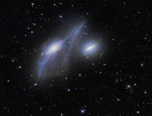 wolfnmoon:  NGC 4438 (left) and NGC 4435: Markarian’s Eyes