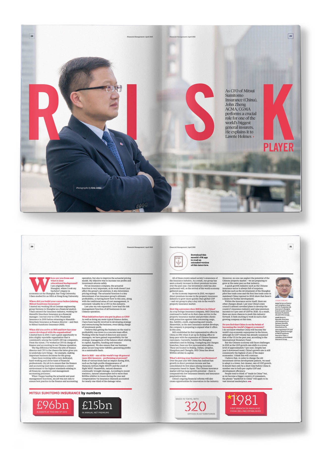 jfarleydesign:
“2nd April - FM April 2015 (John Zheng interview)
Feature layouts for FM magazine
Photos - Eric Johnson
”