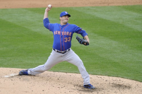 gfbaseball: Matt Harvey made his first regular season start after returning from Tommy John Surgery.  He pitched six scoreless innnings and struck out nine in the Mets’ win - April 9, 2015