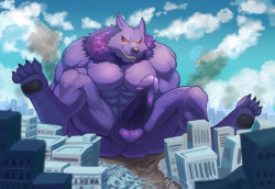 ryulabo88:Giant purple wolf. Commission for