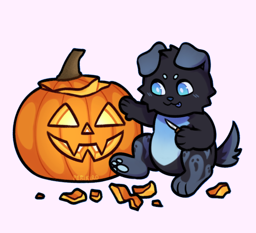 A free to use chibi pumpkin carving base!! Just for fun it comes with 4 options, dog (pointy ears + 