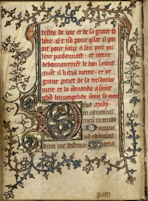 jothelibrarian: Pretty medieval manuscript of the day is a beautifully illuminated leaf from a book 