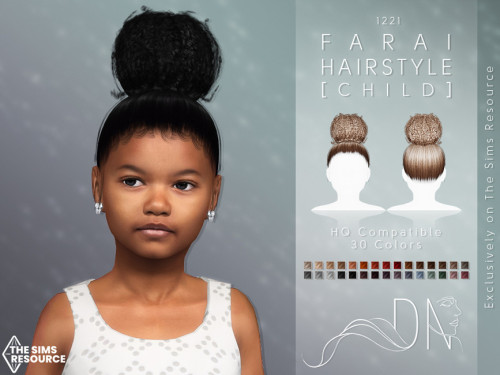 emilyccfinds: Farai Hairstyle by DarkNighTtCreated for: The Sims 4 Farai Hairstyle is an updo, curly