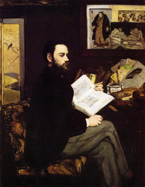 artist-manet: Portrait of Emile Zola, 1868, Édouar ManetMedium: oil,canvas
