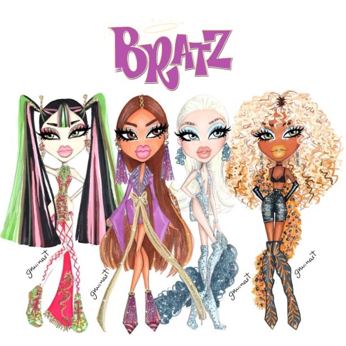 gnuinart: ✨💋 BRATZ BRIGHTZ 💋✨ - Glacial Cloe ❄️ Savage Sasha 🐅 Exotic Yasmin 💜 Fierce Jade 🐉  If you had to choose one, which would be? 🤔 Si tuvieras que elegir una, ¿Cuál sería? 🤔   #art #artwork #artist #design #diseño