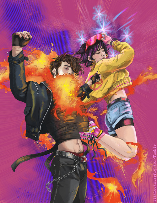 littleststarfighter: Sparky and Sparkler. Or the Goth and the Mallrat.Or simply Chamber and Jubilee.