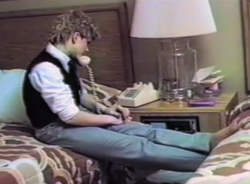 Tonya Harding on the phone with her mother in Sharp Edges (1986)
