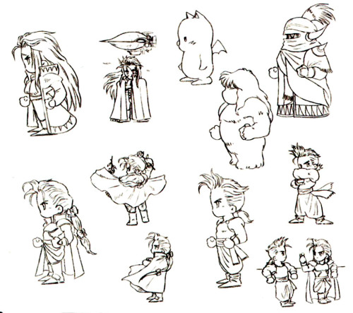 fuckyeahvideogamesartworks: vgjunk: Tetsuya Nomura’s Final Fantasy VI concept art. mish, when 