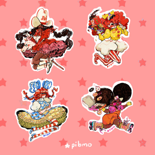 added fast food ⭐⭐ girls stickers to my shop finally!!! pre-order open until march 19th, also e